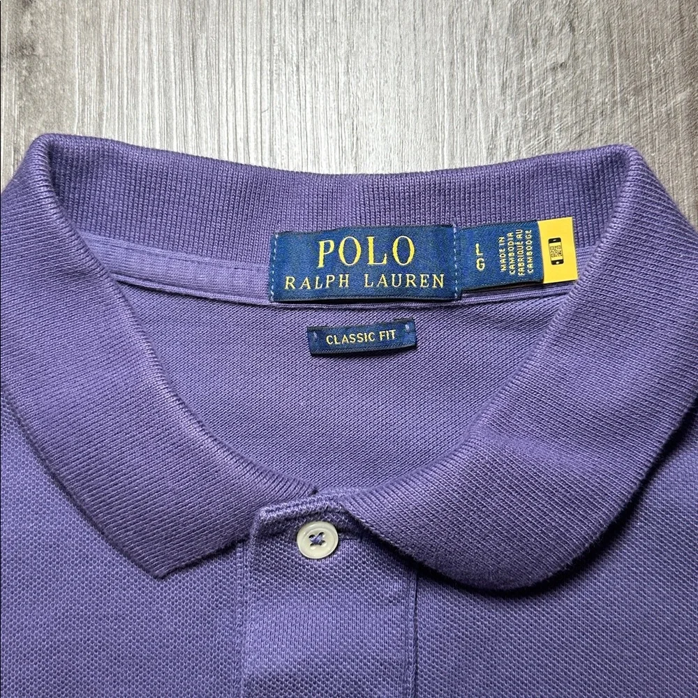 Polo Ralph Lauren Classic Fit Knit Purple Polo - Large